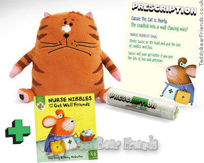 Cassie Cat and Whos Poorly Too Book Get Well Friends cat + book