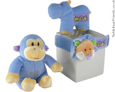 Baby Gund Jungle Collection blue rattle teether toy for baby Baby Gund Jungle Collection blue rattle teether toy for baby