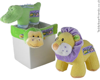 Baby Gund Jungle Collection green rattle teether toy for baby