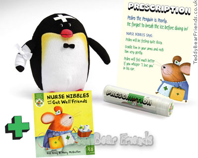 Pedro Penguin plus Whos Poorly Too Book Get Well Friends penguin + book
