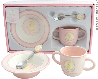 Baby Gund Tender Beginnings Pink Dish Set 