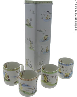Winnie The Pooh Mugs in Tin Churchill AFFE00131 Winnie The Pooh Mugs in Tin Churchill AFFE00131