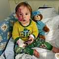 Boy in hospital with Get Better Bear