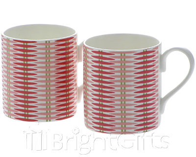 Roy Kirkham Nina Campbell Basket Weave Coffee Mugs