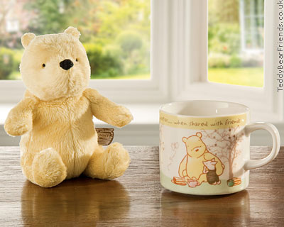 Winnie the Pooh Bear and Mug Border Fine Arts Winnie the Pooh Bear and Mug